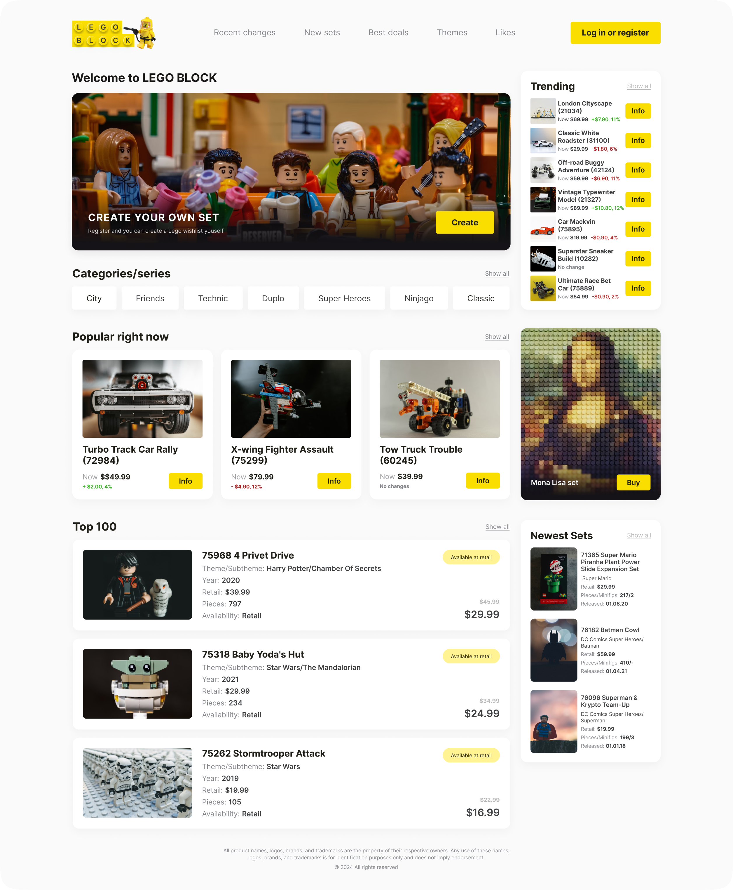 Home page UI